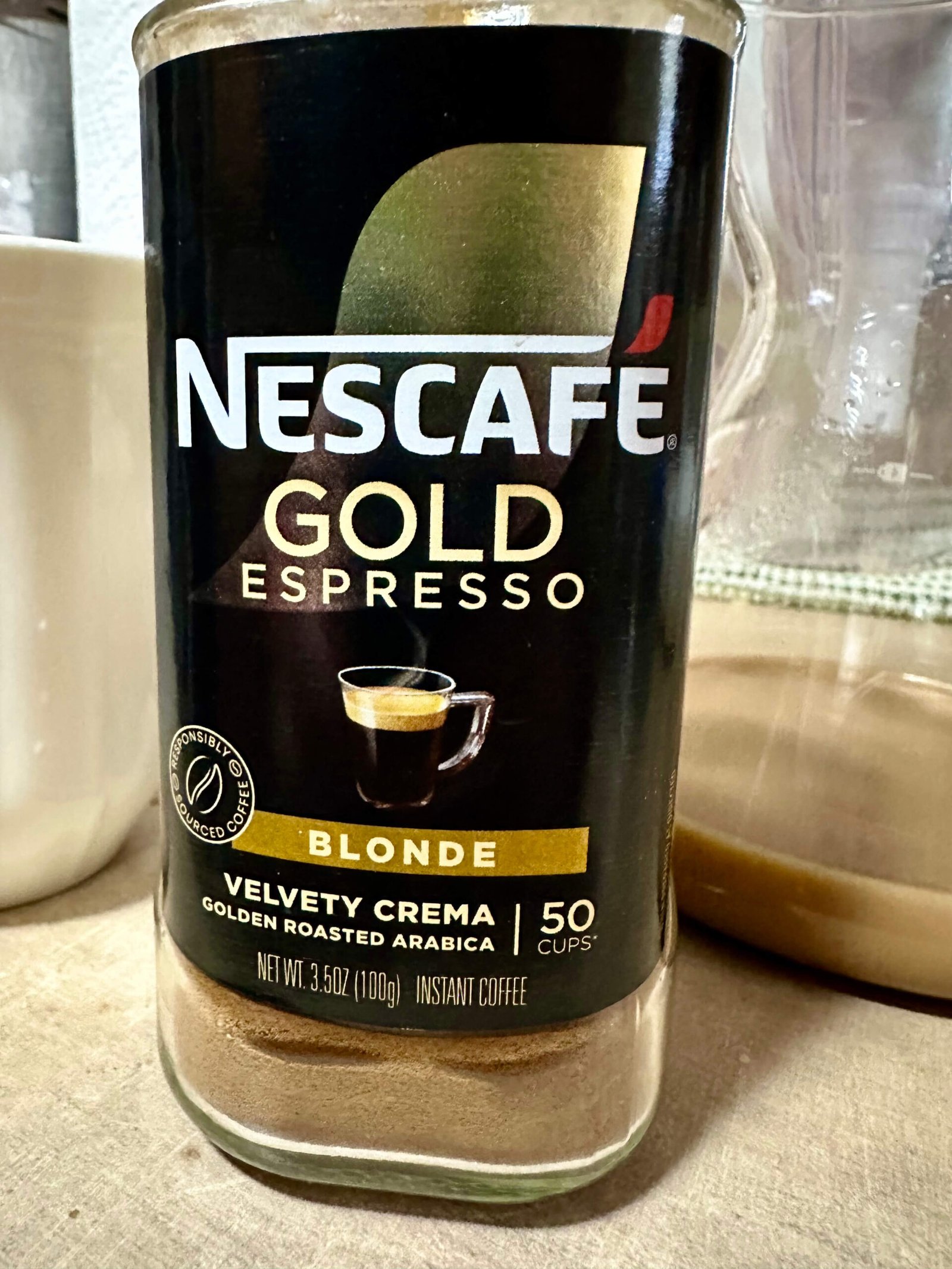 nescafe_gold_espresso_instant_coffee Nescafe Gold Espresso instant coffee jar on a kitchen counter