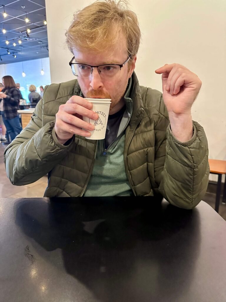 testing the house blend light-roast at architect coffee